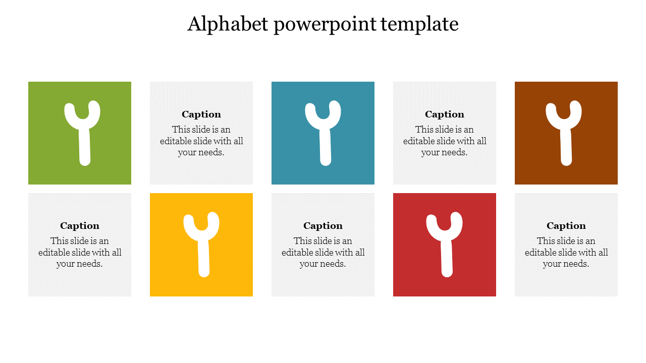 Free - Alphabet PowerPoint Template Free For Presentation